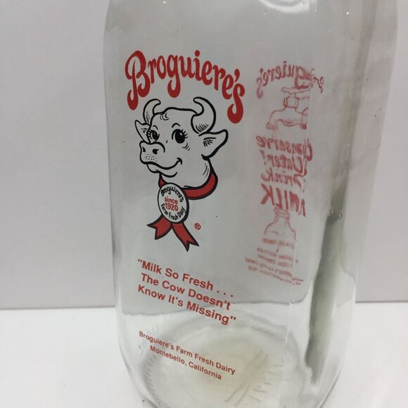 Vintage Set 3 Broguieres Glass Milk Bottles Egg Nog Christmas 2007 Reusable Lids - Picture 3 of 14